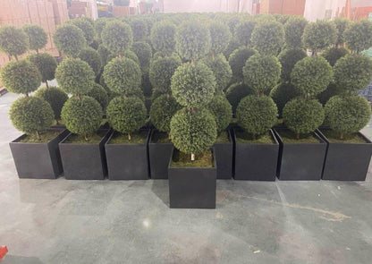 Pair of Artificial Topiary Ball Trees – UV Resistant, Weatherproof & Maintenance-Free