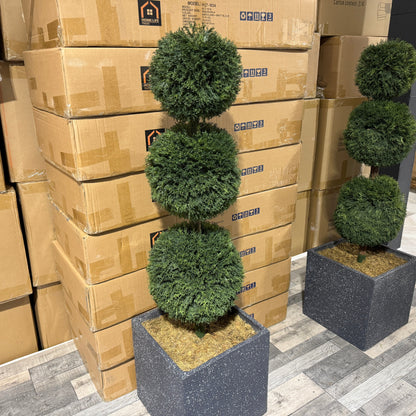 Pair of Artificial Topiary Ball Trees – UV Resistant, Weatherproof & Maintenance-Free