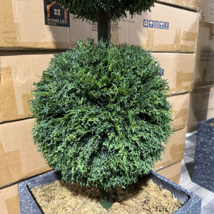 Pair of Artificial Topiary Ball Trees – UV Resistant, Weatherproof & Maintenance-Free