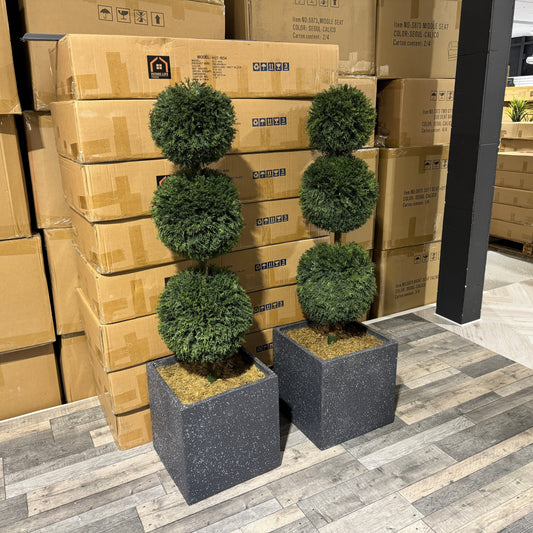 Pair of Artificial Topiary Ball Trees – UV Resistant, Weatherproof & Maintenance-Free