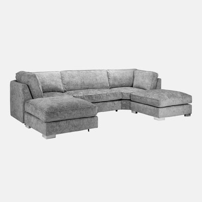 Shoreditch Fullback U Shape Corner Sofa in Platinum