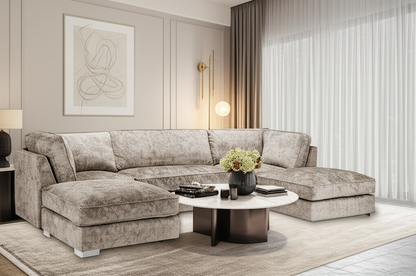 Shoreditch Fullback U Shape Corner Sofa in Truffle