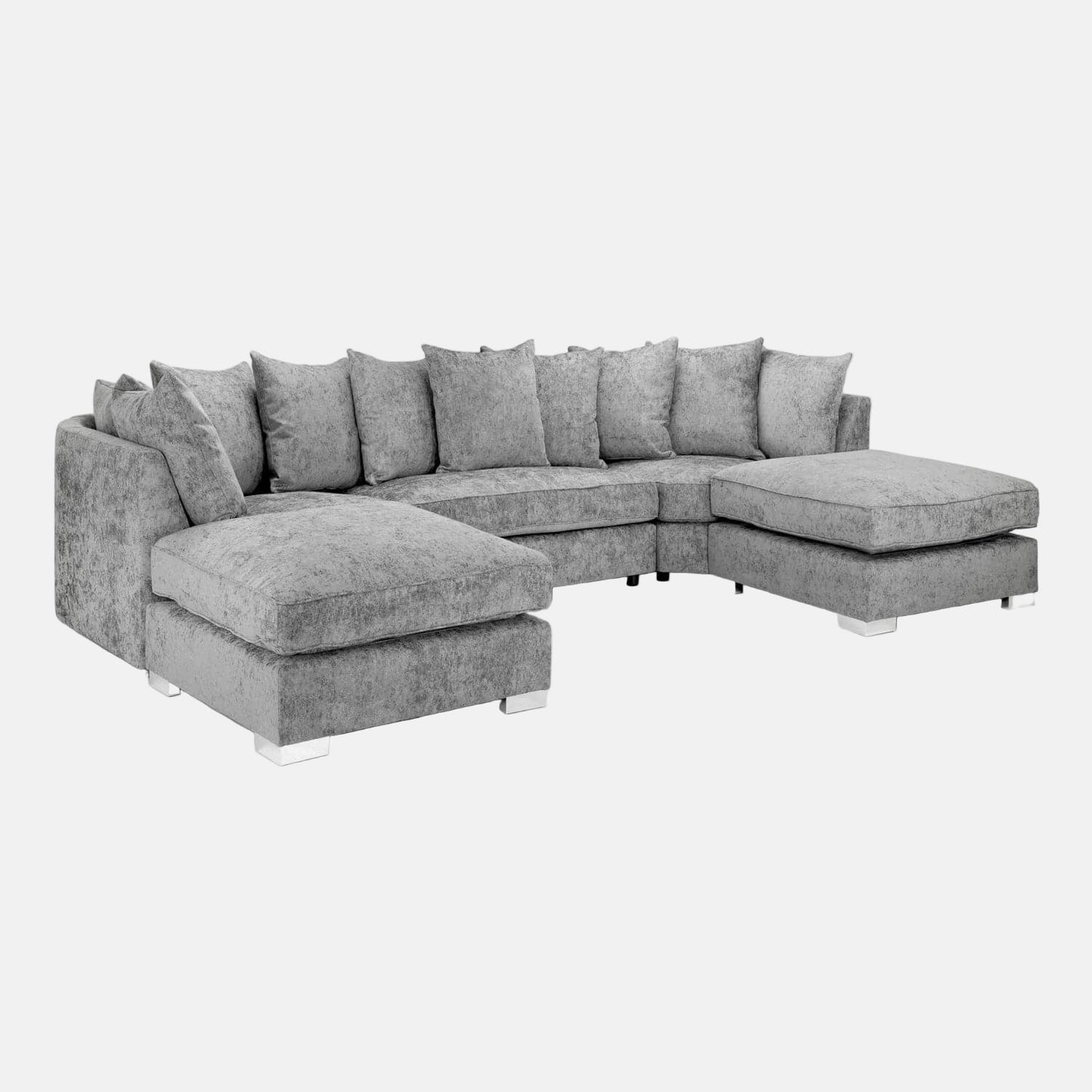 Shoreditch Scatterback U-Shape Corner Sofa – Platinum