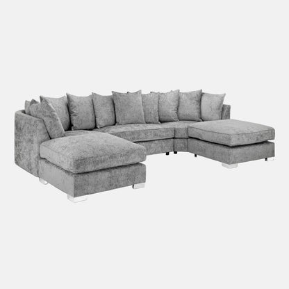 Shoreditch Scatterback U-Shape Corner Sofa – Platinum