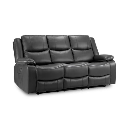 Dexter Electric Recliner Sofa Black 3 Seater