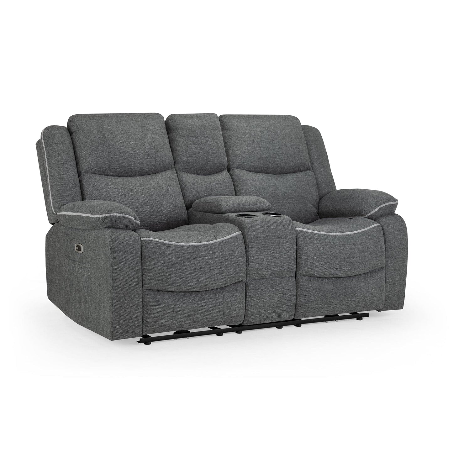 Dexter Electric Recliner Sofa Grey Fabric 2 Seater