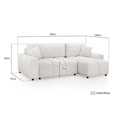 Sienna Sofabed Beige Universal Corner