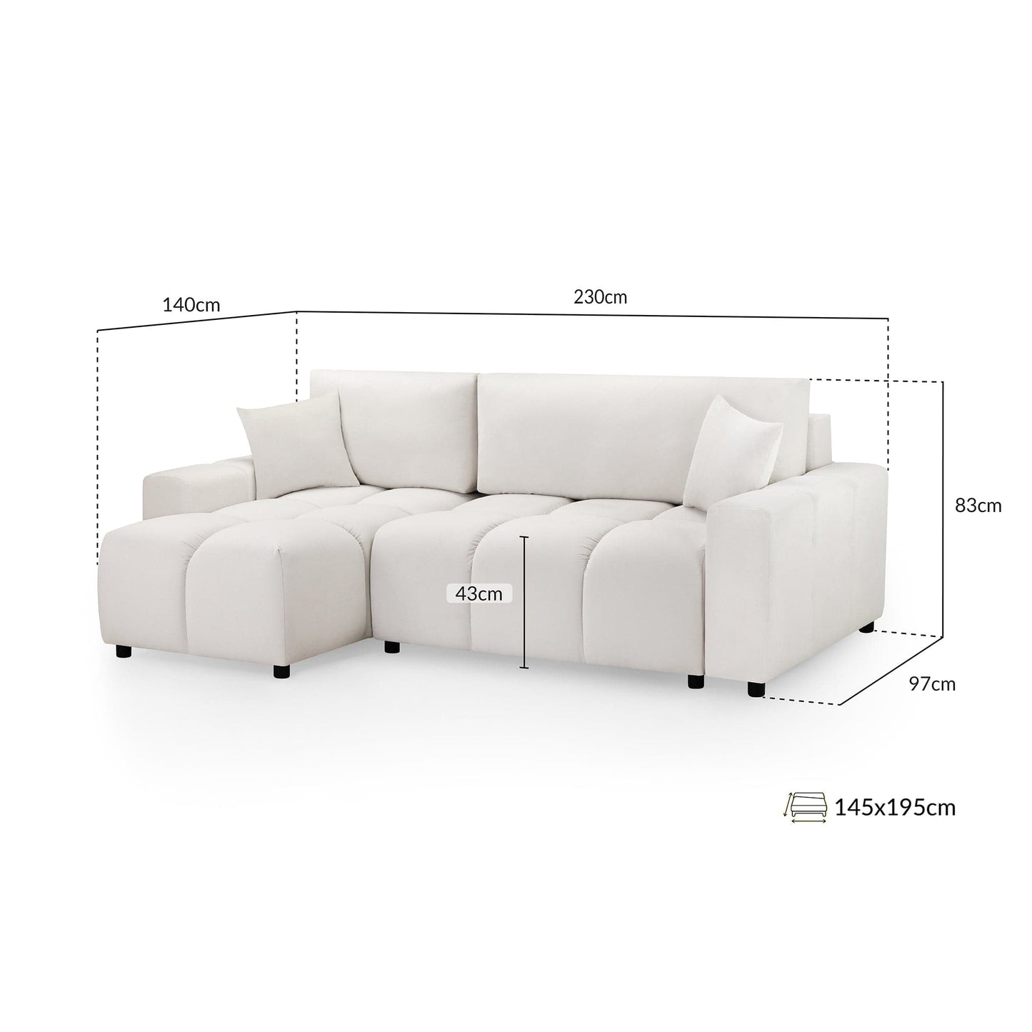 Sienna Sofabed Beige Universal Corner