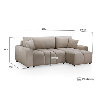 Sienna Sofabed Mocha Universal Corner