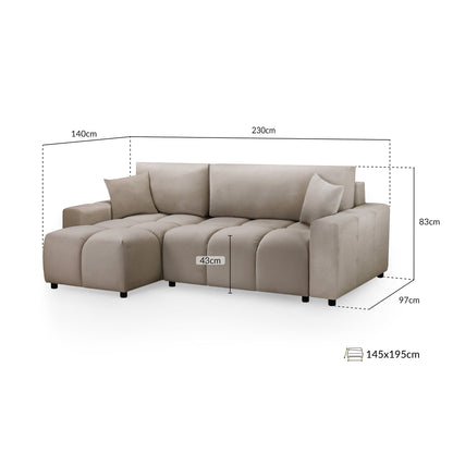 Sienna Sofabed Mocha Universal Corner
