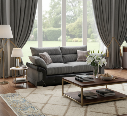 Soho Black/Grey 3 Seater Sofa