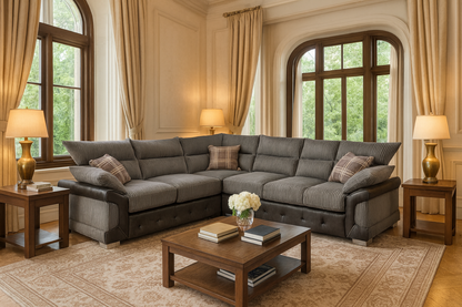 Soho Black/Grey Large Corner Sofa