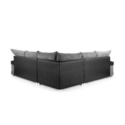 Soho Black/Grey Large Corner Sofa