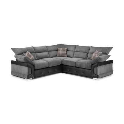 Soho Black/Grey Large Corner Sofa