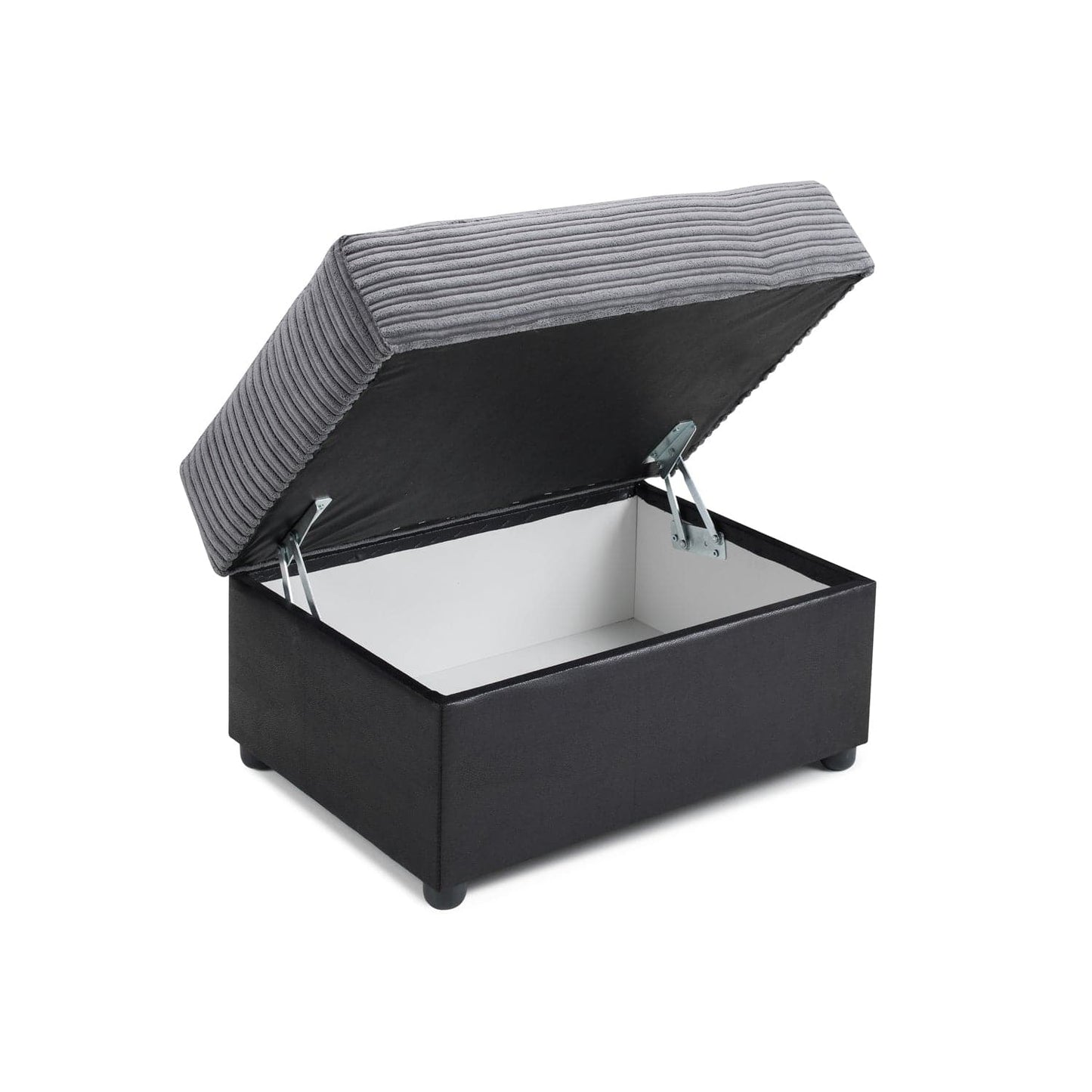 Soho Black/Grey Storage Footstool