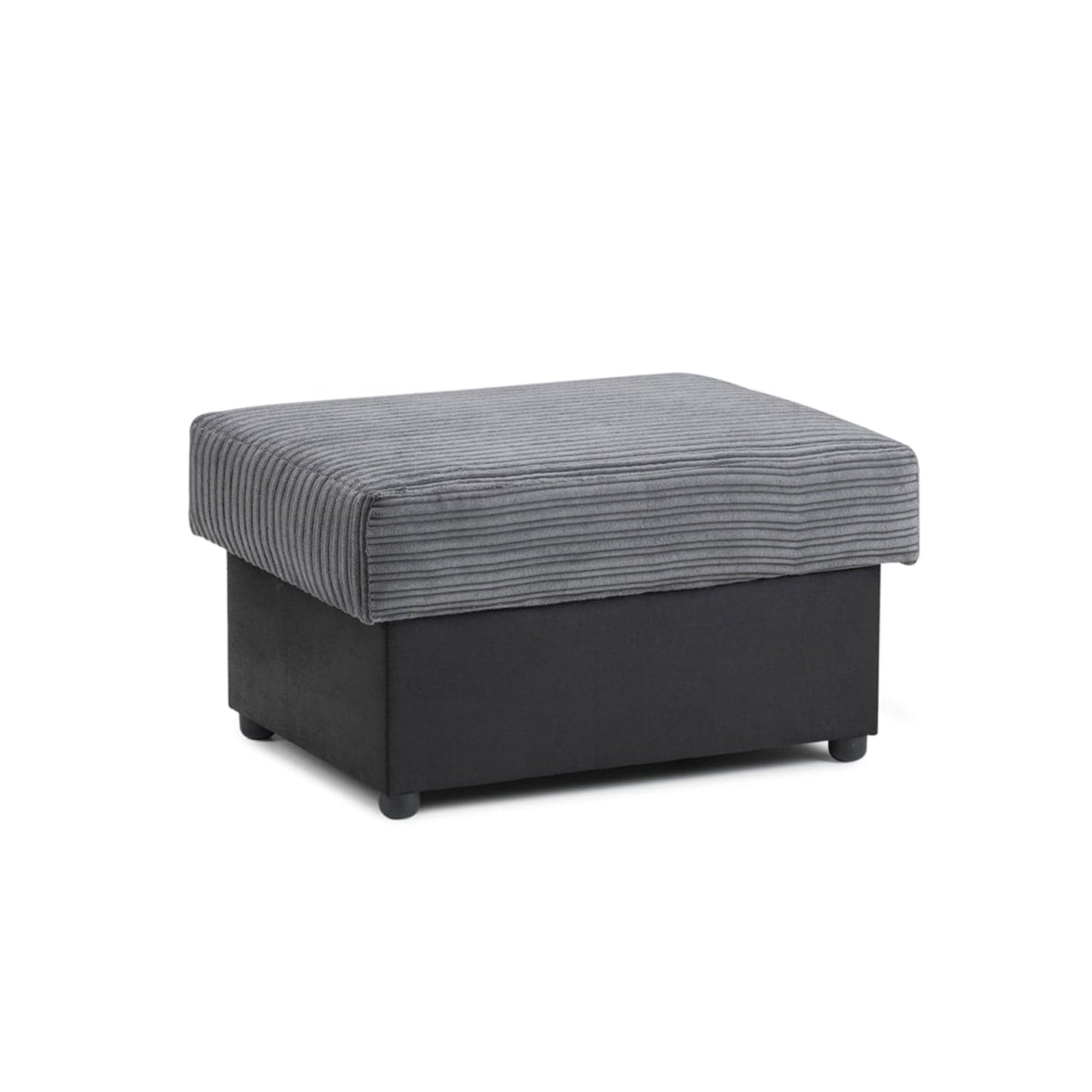 Soho Black/Grey Storage Footstool