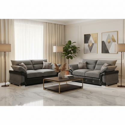 Soho Sofa Black/Grey 3+2 Set