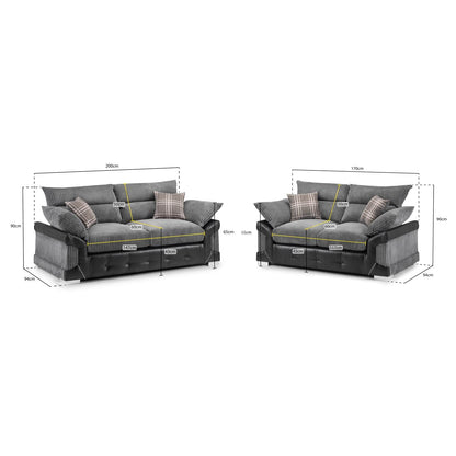 Soho Sofa Black/Grey 3+2 Set