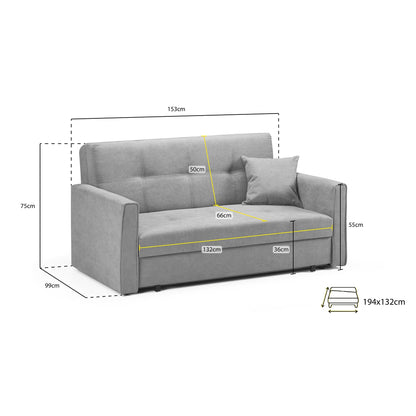 Sol Sofabed Grey 2 Seater