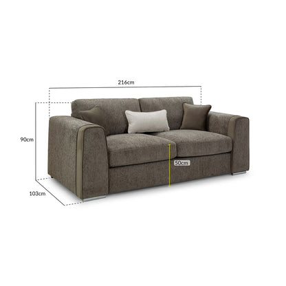 Turin Sofa Mocha 3 Seater