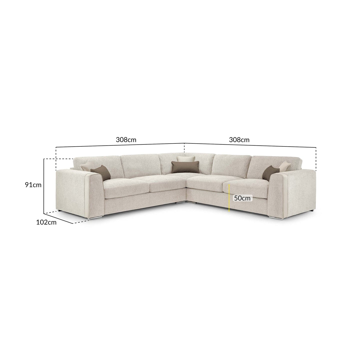 Turin Sofa Beige Large Corner