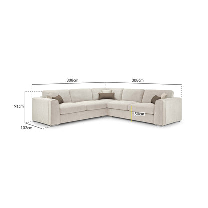 Turin Sofa Beige Large Corner