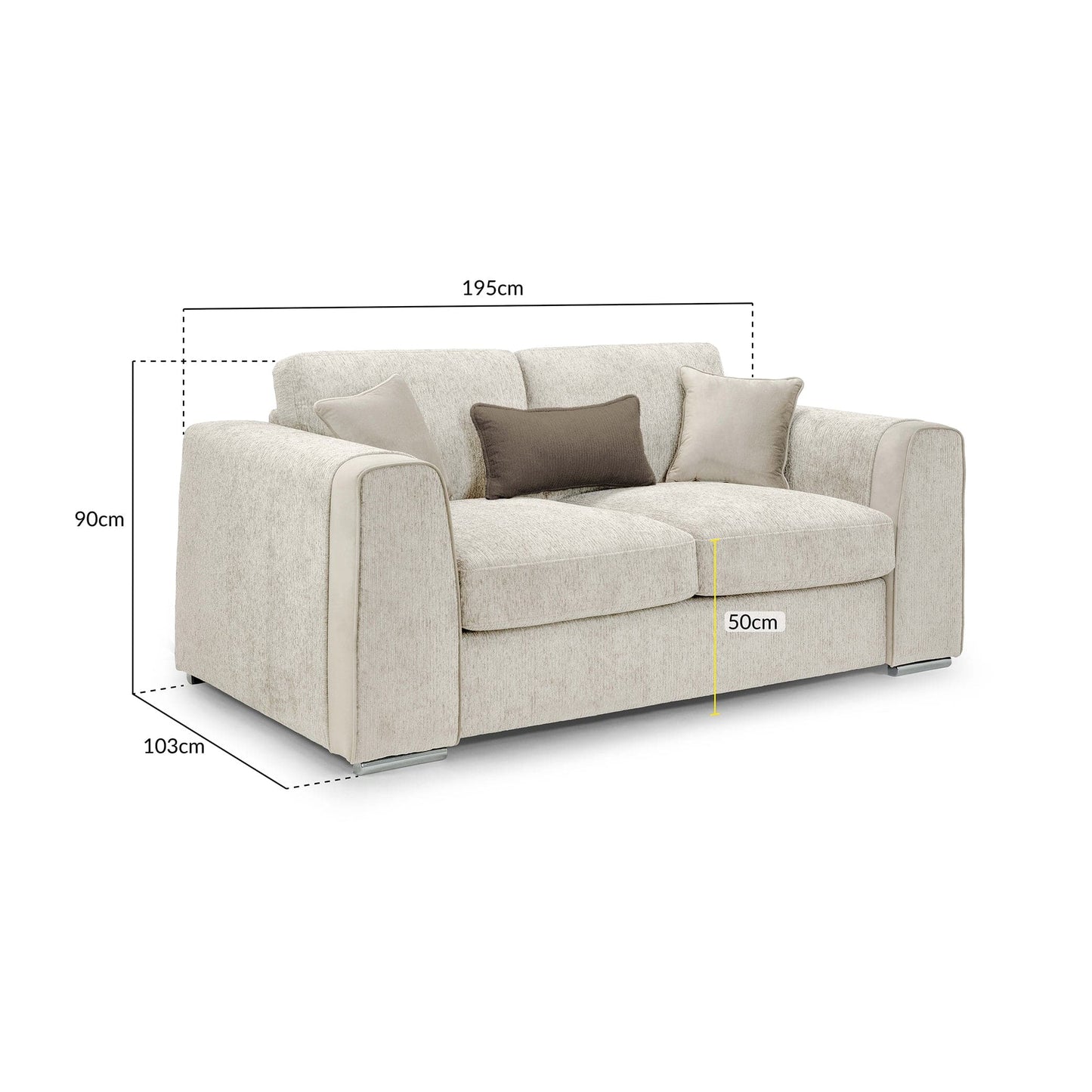 Turin Sofa Beige 2 Seater