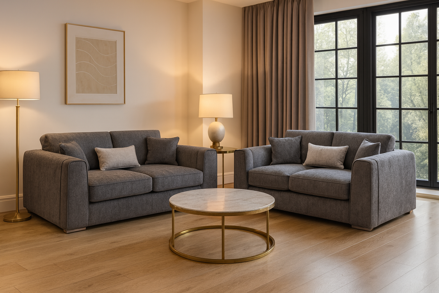 Turin Sofa Grey 3+2 Set