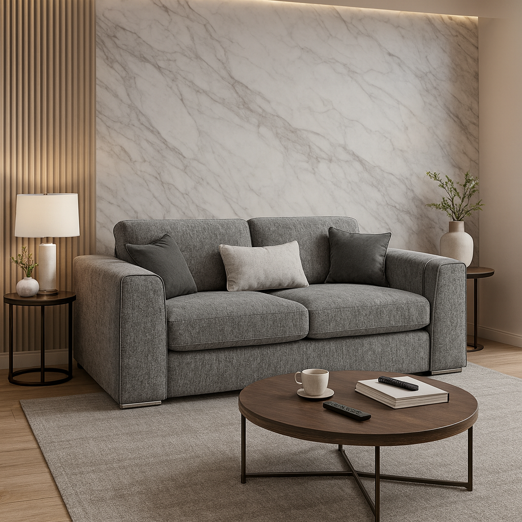 Turin Sofa Grey 3 Seater