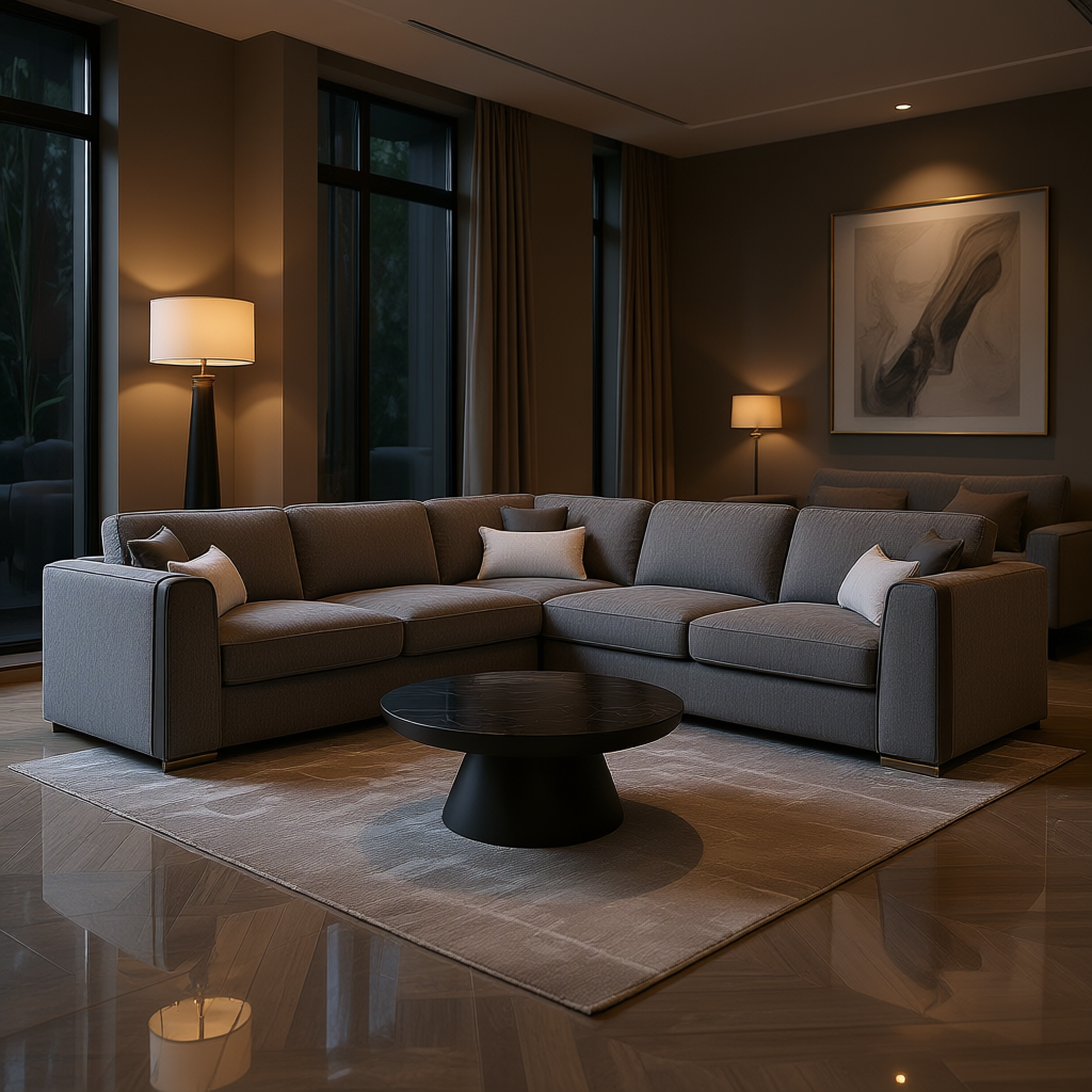 Turin Sofa Grey Large Corner