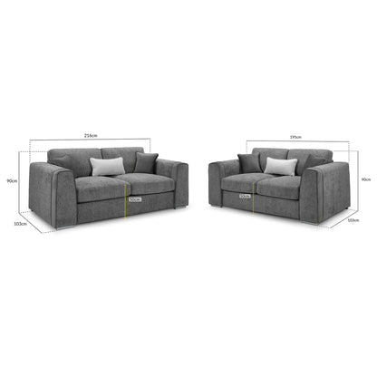 Turin Sofa Grey 3+2 Set