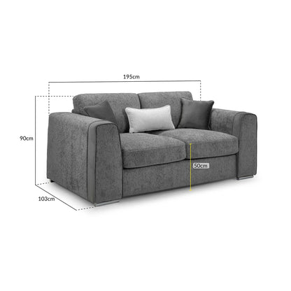 Turin Sofa Grey 2 Seater