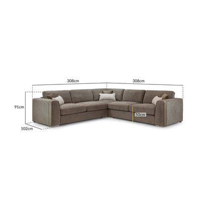 Turin Sofa Mocha Large Corner
