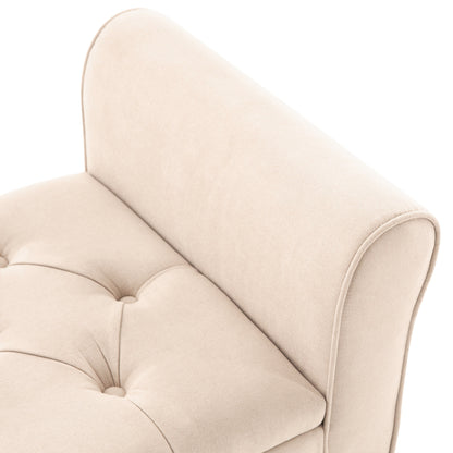 Upholstered Storage Bench Arm Bench Entryway Bench with Tufted Flip Top 50.4 Inches