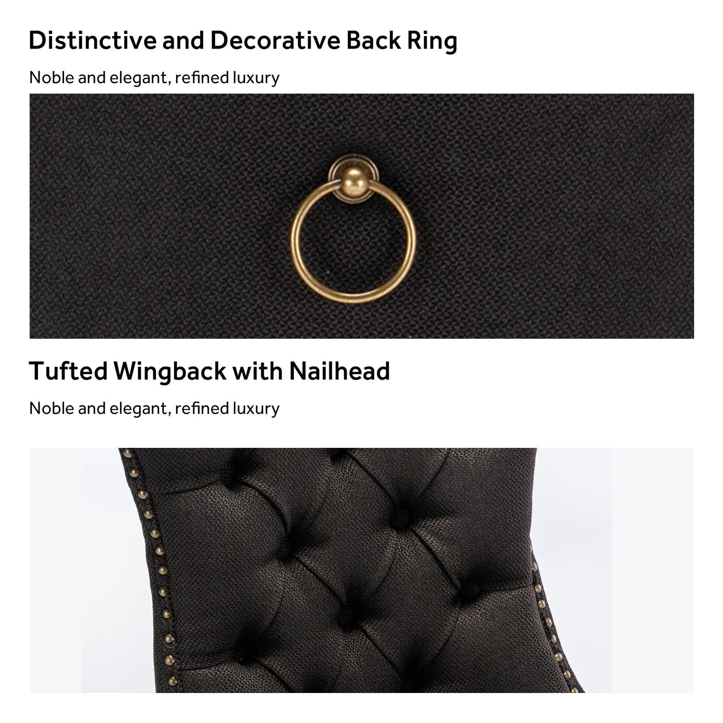 Upholstered Tufted Velvet Dining Chair with Solid Wood Legs Set of 6