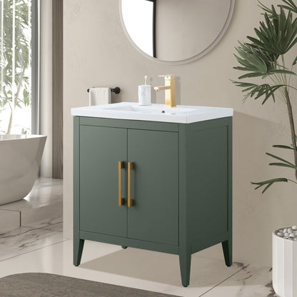 Vanity Art 20 or 24 or 30 Single Sink Bathroom Vanity Cabinet with Ceramic Top