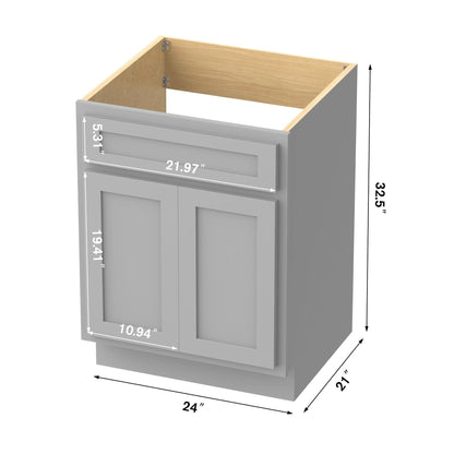 Vanity Art 24-inch Solid Wood Single Sink Bathroom Vanity Cabinet