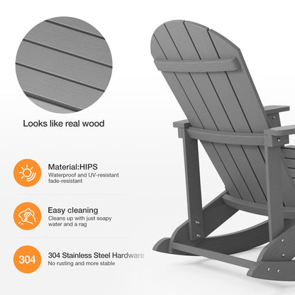 WINSOON All Weather Outdoor Rocking Chair, Set of 2
