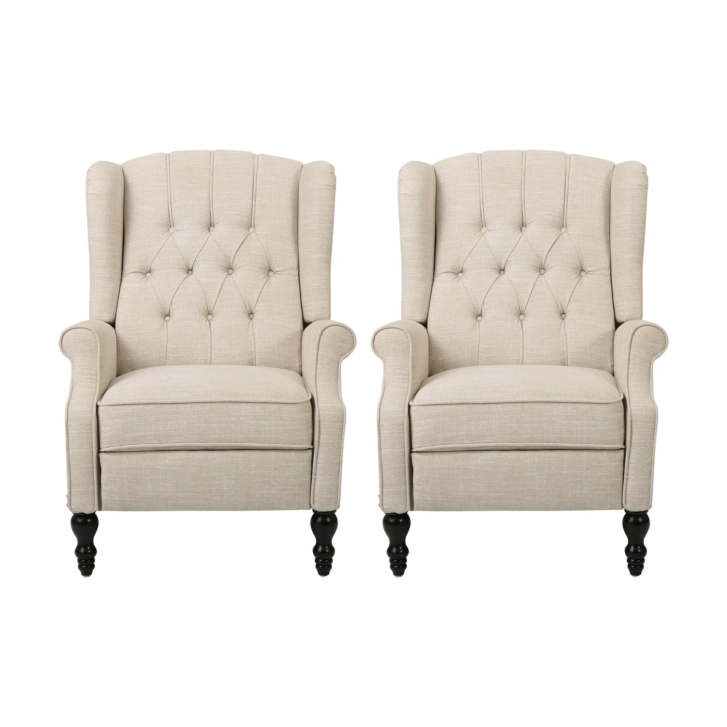 Walter Tufted Fabric Recliners (Set of 2) by Christopher Knight Home