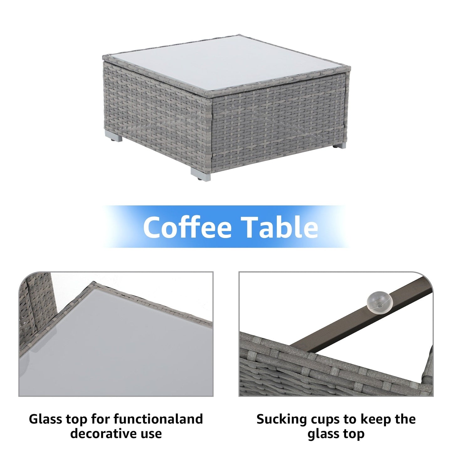 Wicker/ Steel 7-piece Outdoor Cushioned Sectional Sofa Set