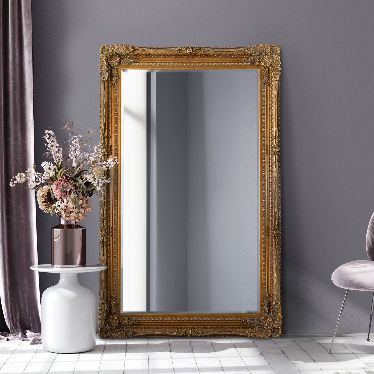 Carved Louis Gold Large Leaner Mirror 179cm x 118cm