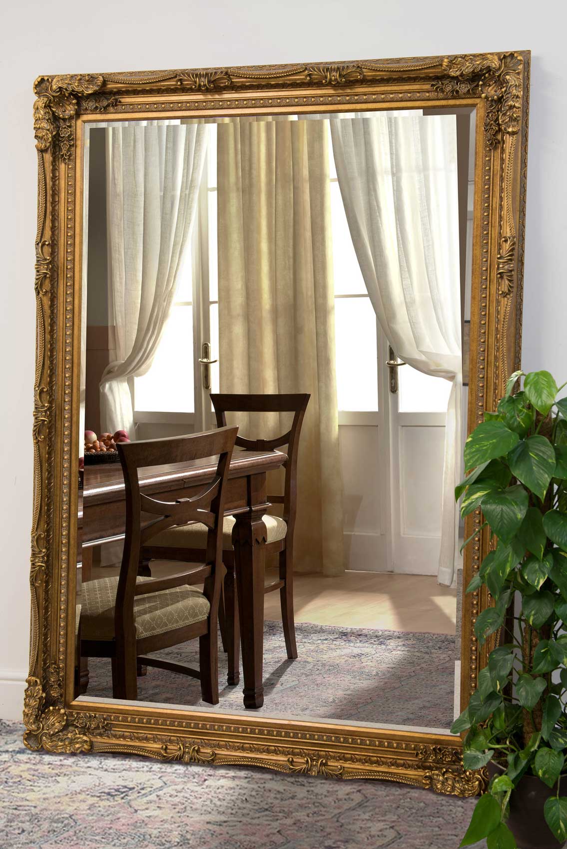 Carved Louis Gold Extra Large Wall Mirror 208 x 148CM