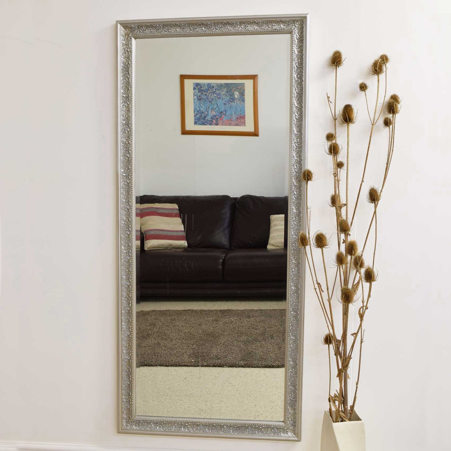 Alvo Silver Shabby Chic Dress Mirror 160 x 73 CM