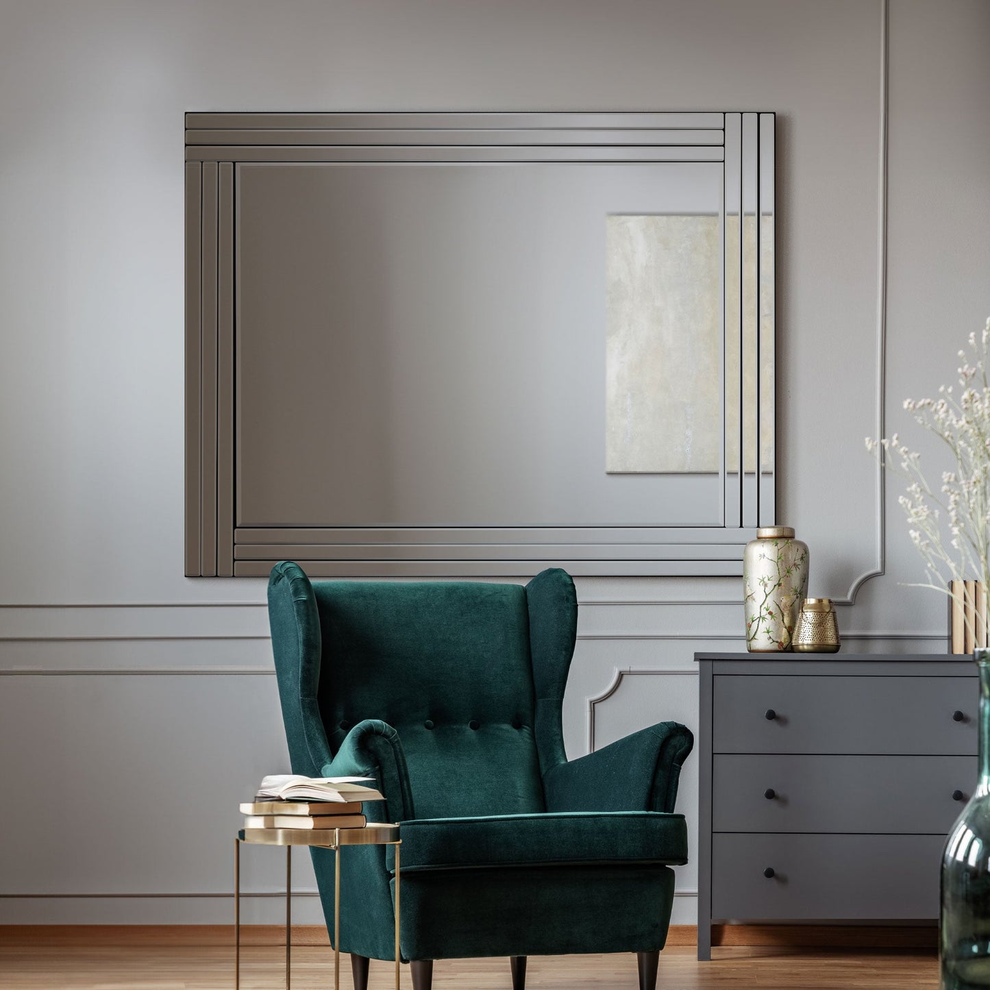 Mason All Glass Triple Edge Bevelled Large Wall Mirror 144 x 116 CM