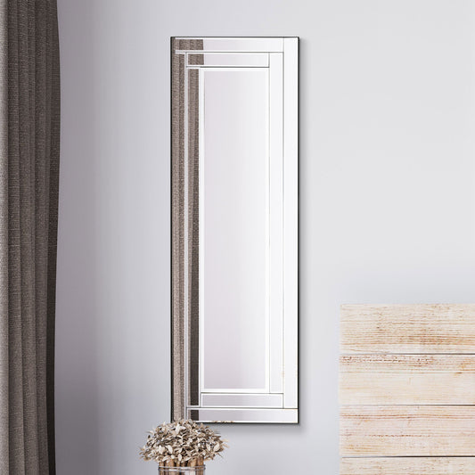 Zane All Glass Bevelled Dress Mirror 120 x 40 CM