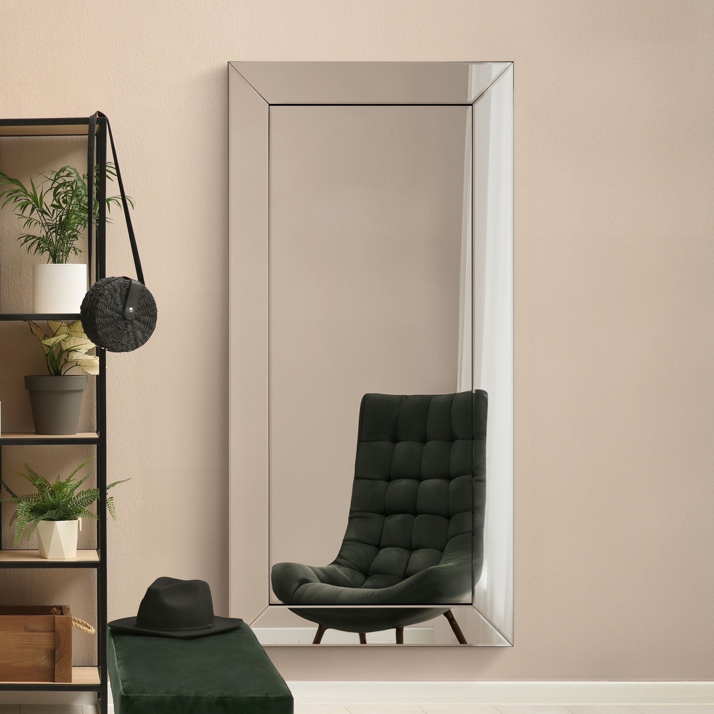 Clara All Glass Modern Full Length Mirror 174 x 84 CM