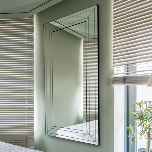 Cardinal All Glass Modern Bevelled Full Length Leaner Mirror 174 x 85 CM