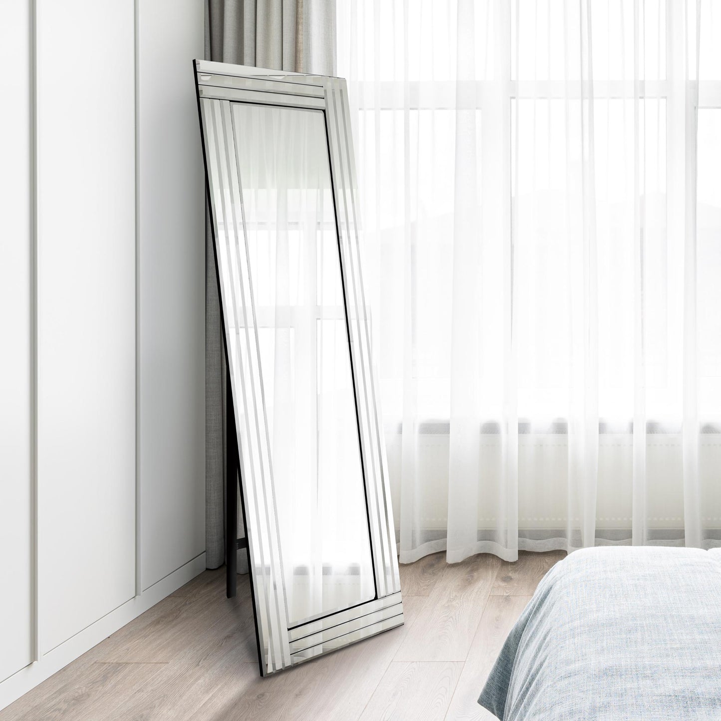 Modern Cheval Triple-Bevel Free Standing Mirror 170 x 58 CM 5ft7 x 1ft11