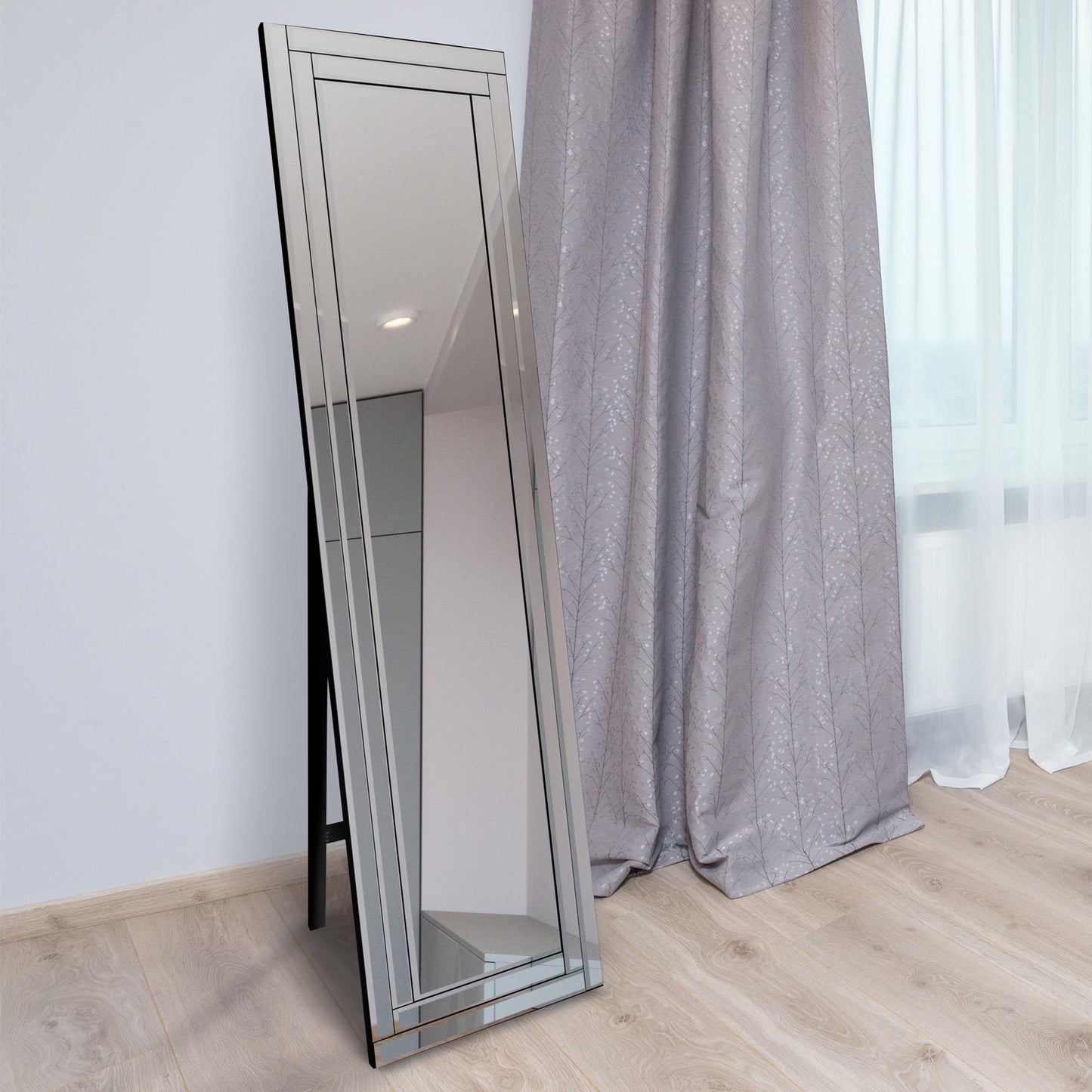 Zane All Glass Bevel Free Standing Cheval Dress Mirror 150 x 40CM
