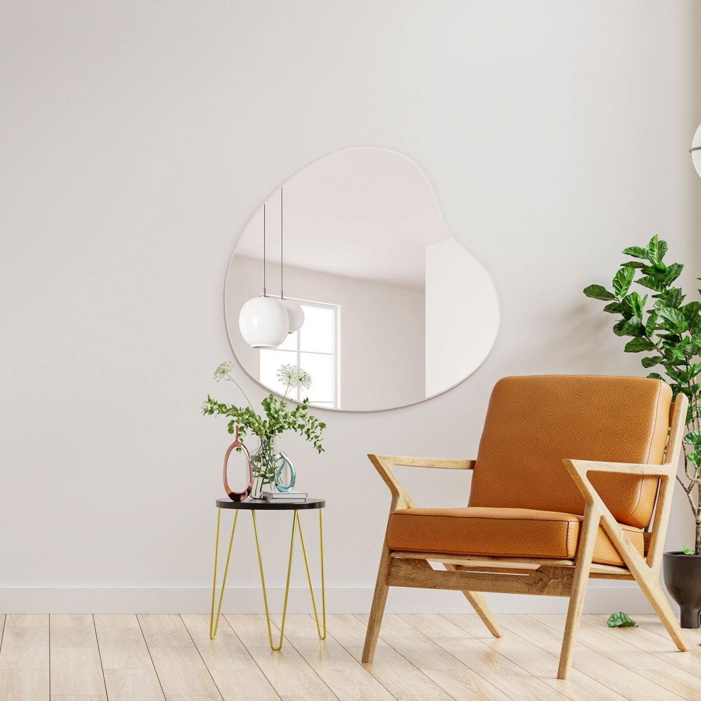 The Livia - Frameless Pebble Wall Mirror 47 X 39 (120CM X 100CM)